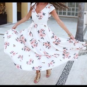 Free People Floral White Dress